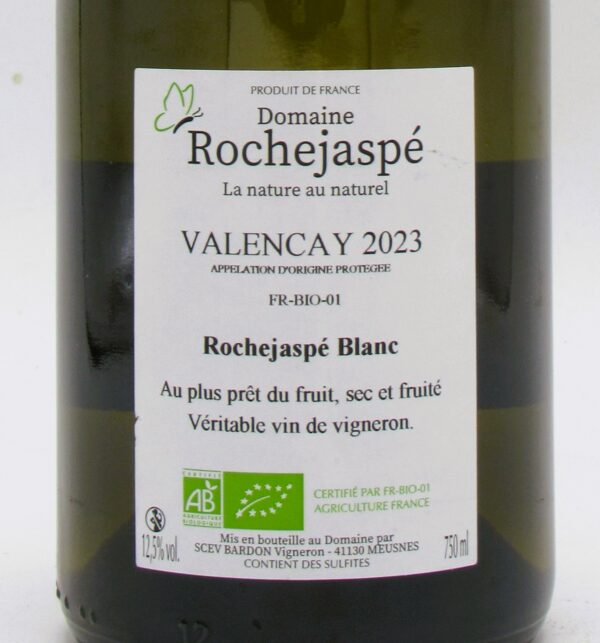 Valencay Blanc Bio Domaine Rochejaspe 2023