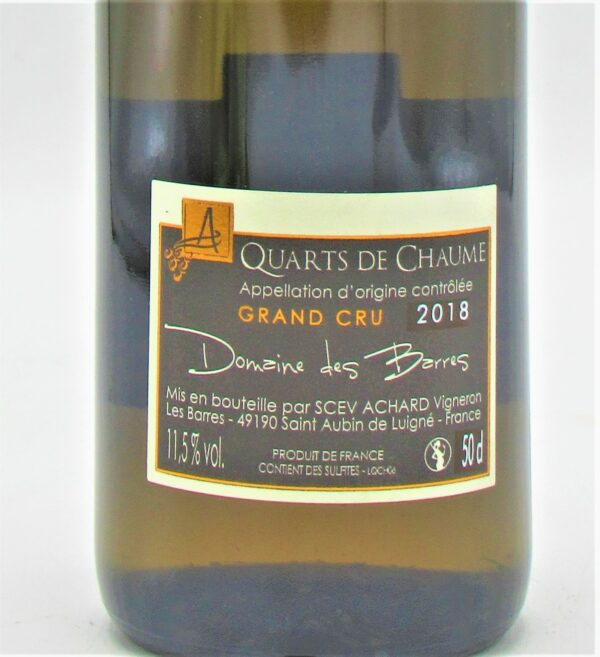 Quarts de Chaume Grand Cru Domaine des Barres 2018