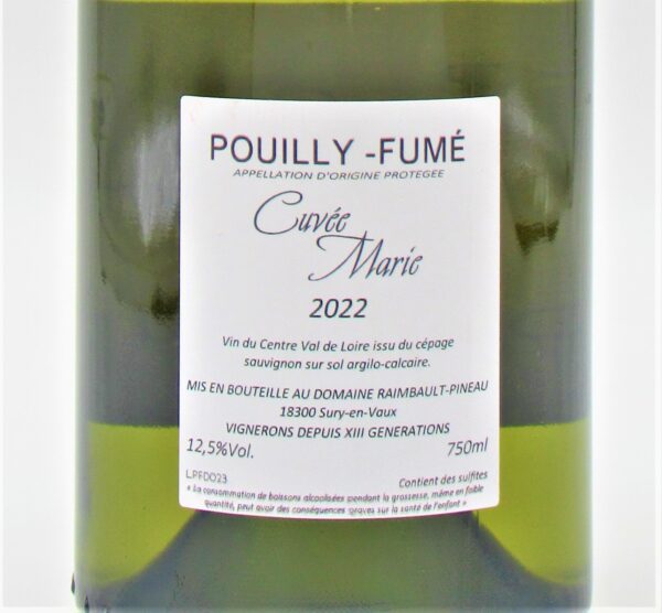 Pouilly Fumé Cuvée Marie Domaine Raimbault Pineau 2022