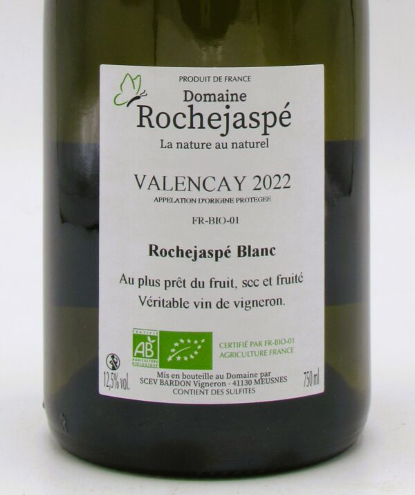 Valencay Blanc Bio Domaine Rochejaspe 2022