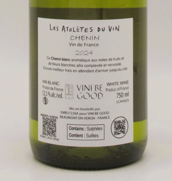 Vin de France Chenin Sec Athlètes du Vin 2024