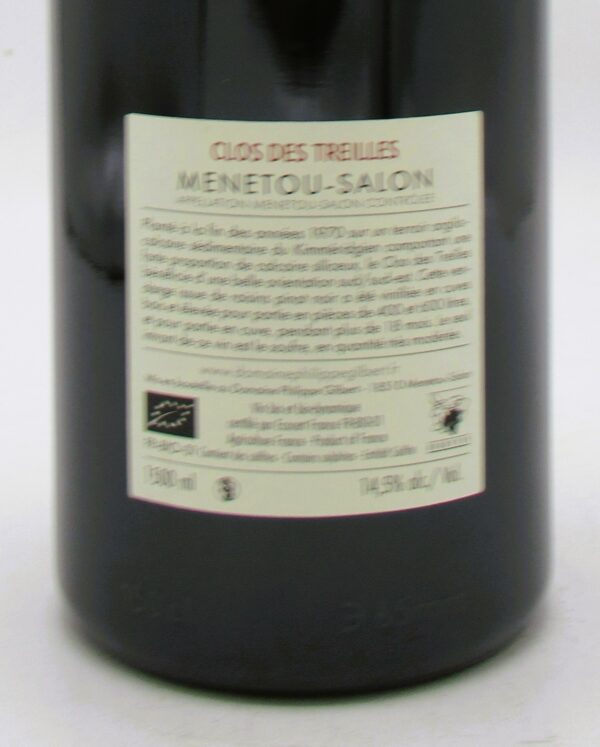 Menetou Salon rouge bio Clos des Treilles Domaine Philippe Gilbert 2020 Magnum