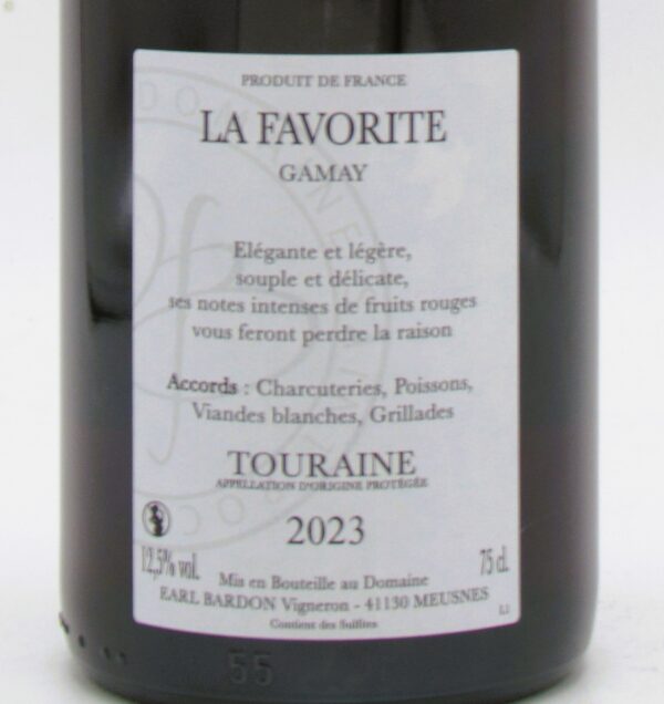 Touraine Gamay La Favorite Domaine Bardon 2023