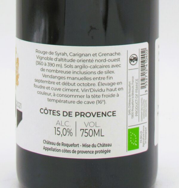 Cotes de Provence rouge Bio Les Mures Château de Roquefort 2021