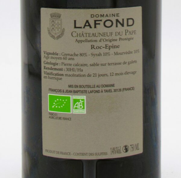 Chateauneuf du Pape bio Domaine Lafond 2021