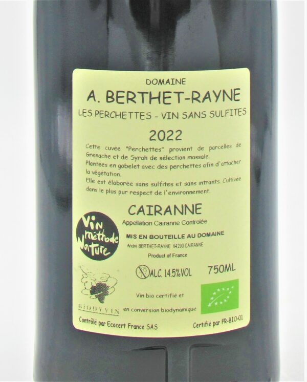 Cairanne Bio Les Perchettes Domaine Berthet-Rayne 2022