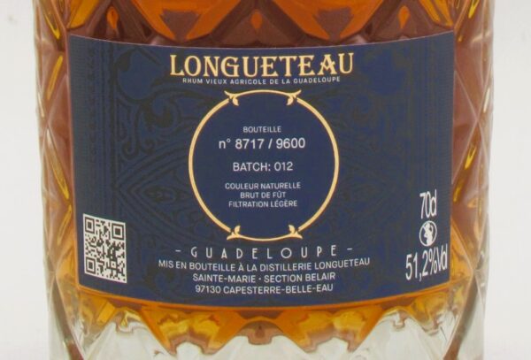 Rhum Agricole Vieux Guadeloupe Longueteau Symphonie 51.2° Batch 12