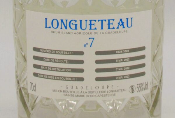 Rhum Agricole Blanc Guadeloupe Longueteau Sélection Parcellaire N°7