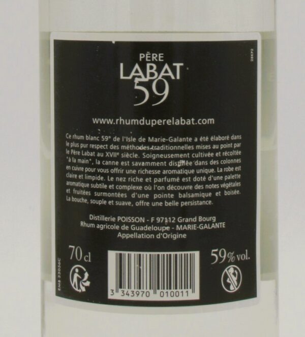 Rhum Agricole Guadeloupe Blanc Père Labat 59°
