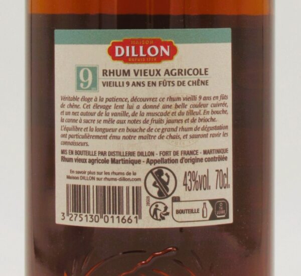 Rhum Agricole Martinique Vieux Dillon 9 Ans