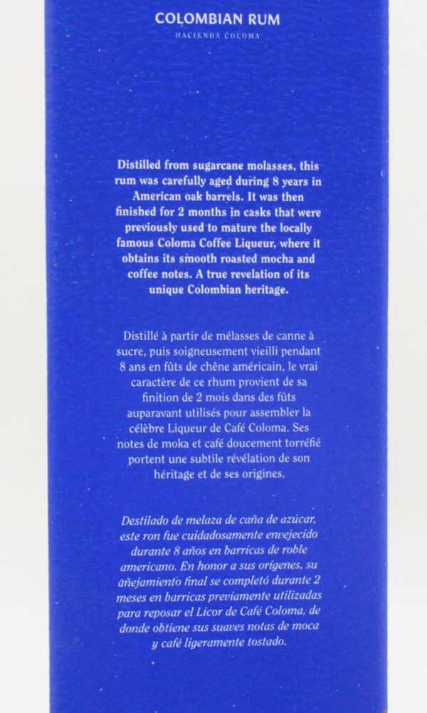 Rhum Colombie Hacienda Coloma 8 Ans
