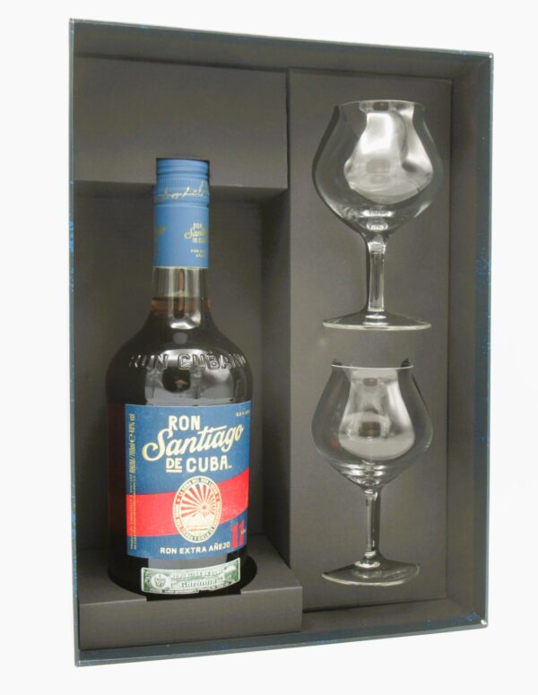 Rhum Santiago de Cuba 11 Ans Coffret 2 Verres