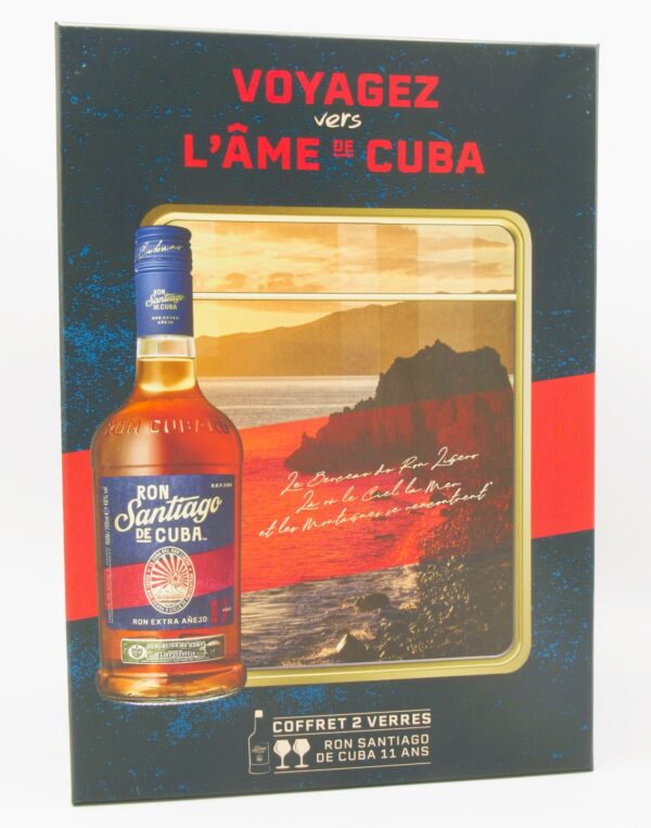 Rhum Santiago de Cuba 11 Ans Coffret 2 Verres