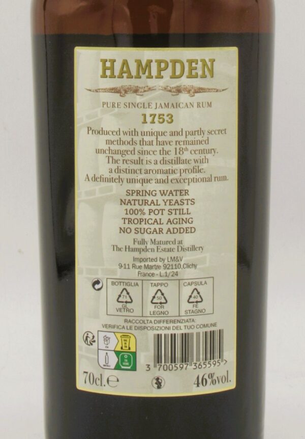 Rhum Vieux Jamaique Hampden 1753