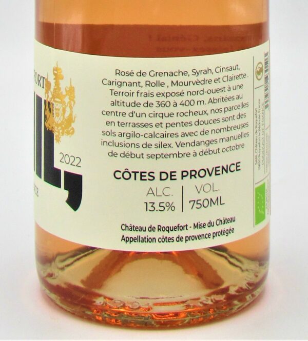 Cotes de Provence bio rosé Corail Chateau de Roquefort 2022