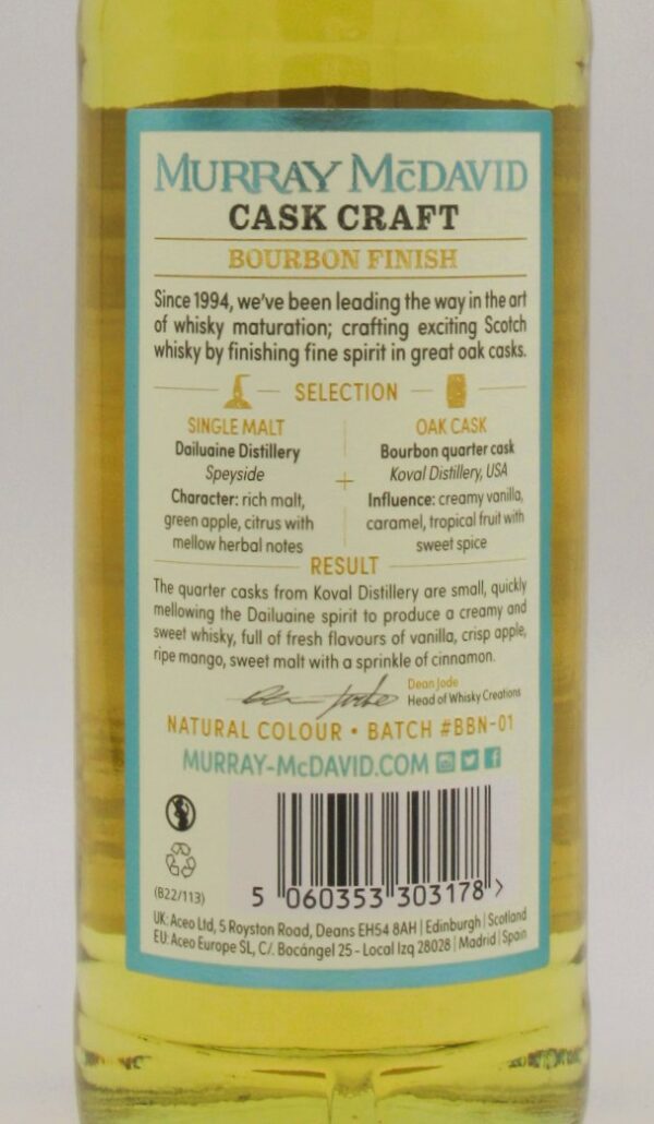 Single Malt Whisky Daluaine Distillery Bourbon Finish