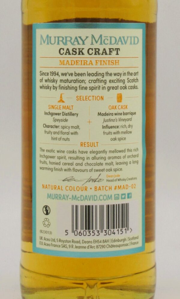 Single Malt Whisky Inchgower Distillery Madeira Finish