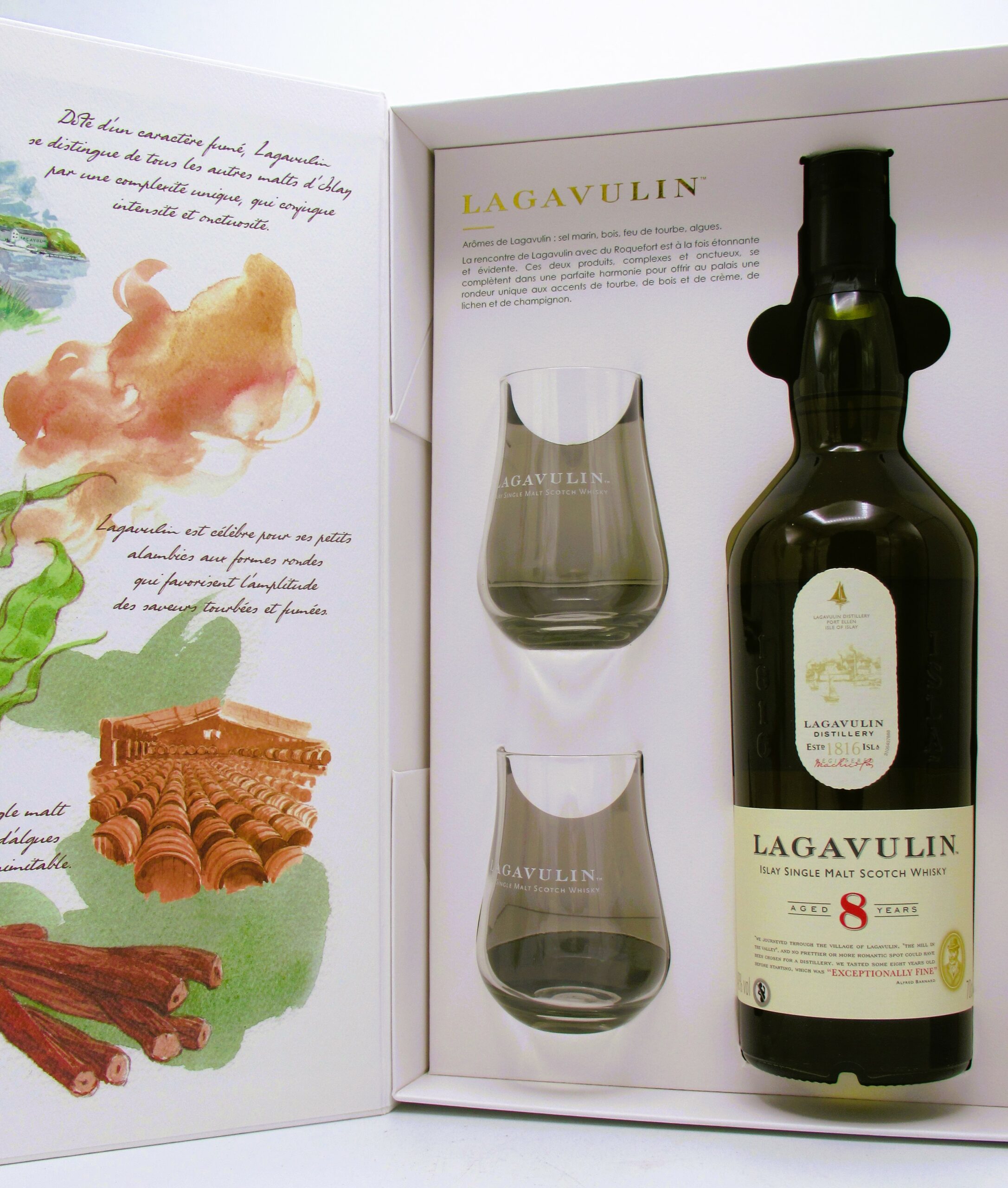 Single Malt Scotch Whisky Lagavulin 8 ans Coffret 2 Verres - La Cave  Saint-Vincent