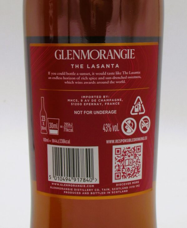 Single Malt Scotch Whisky Glenmorangie 12 ans The Lasanta