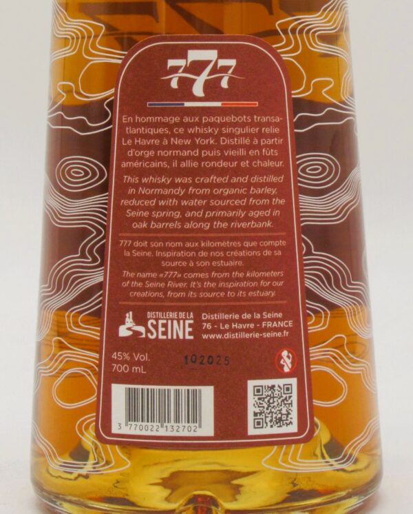 Single Malt Whisky Transatlantique 777 Distillerie de la Seine