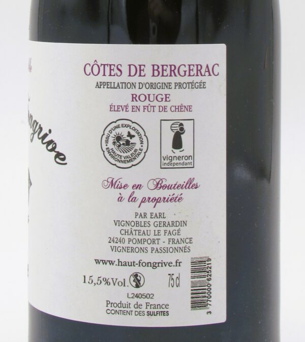 Cotes de Bergerac rouge L’Impensable Chateau Haut-Fongrive 2022