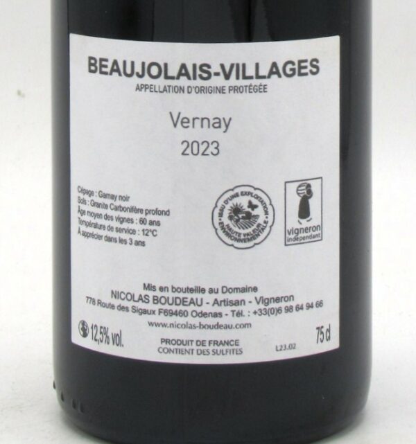 Beaujolais Village Les Vernay Domaine Nicolas Boudeau 2023