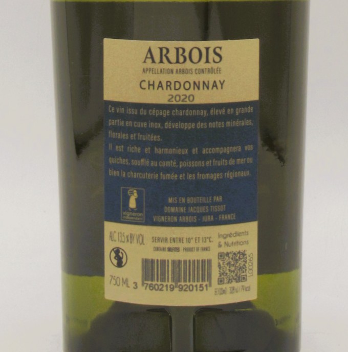 Arbois Chardonnay Domaine Jacques Tissot 2020