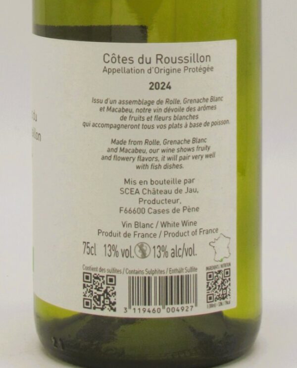 Roussillon Village Blanc Bio Chateau de Jau 2024