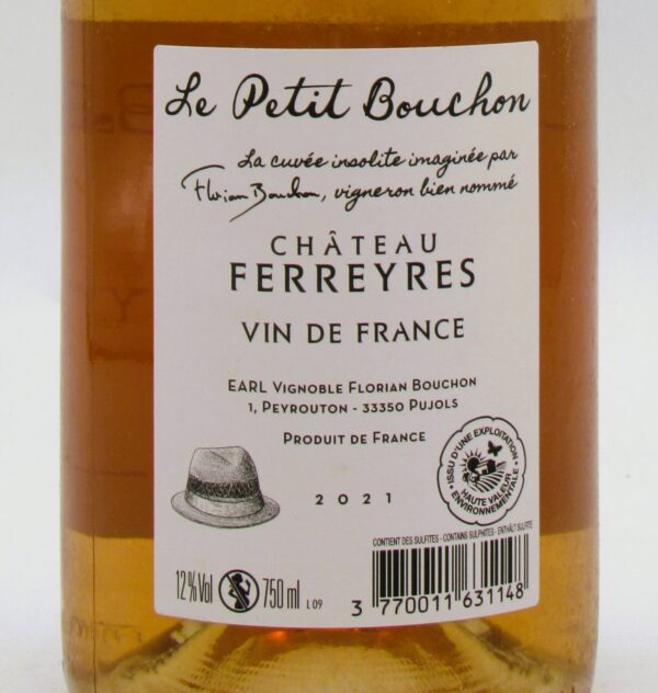 Vin de France Rosé Nature Petit Bouchon Chateau Ferreyres 2021