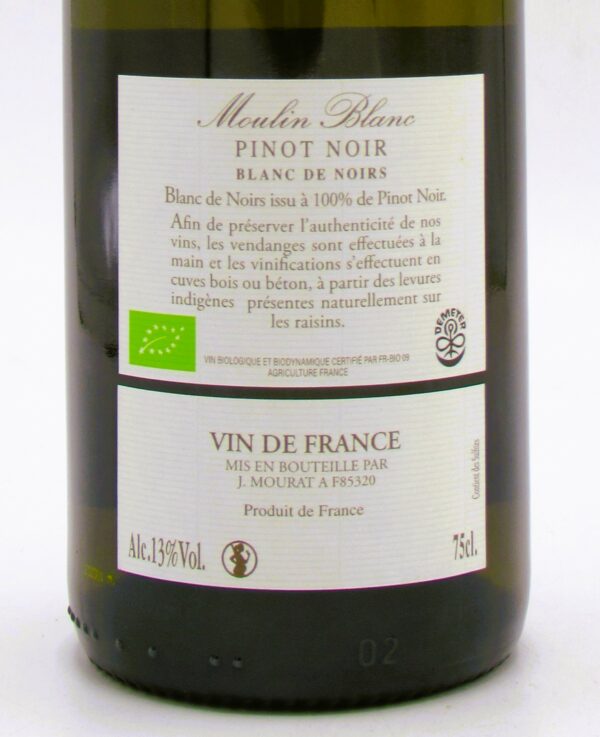 Vin de France Blanc de Noir Pinot Noir Moulin Blanc 2022