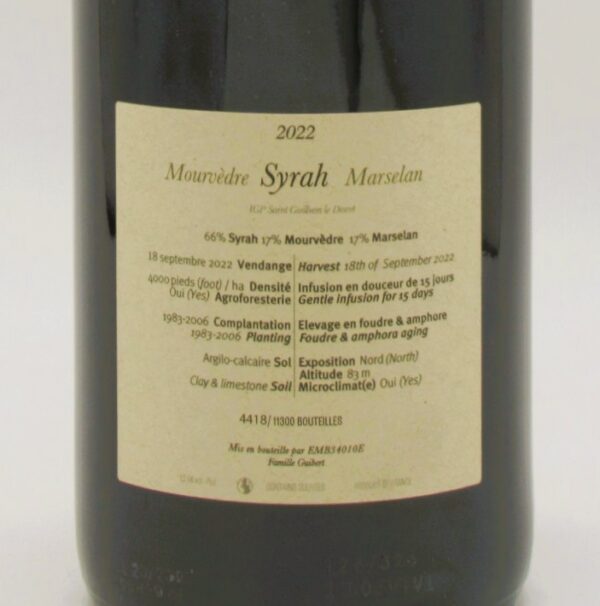 Saint Guilhem Le Desert Syrah Amphore Famille Guibert 2022