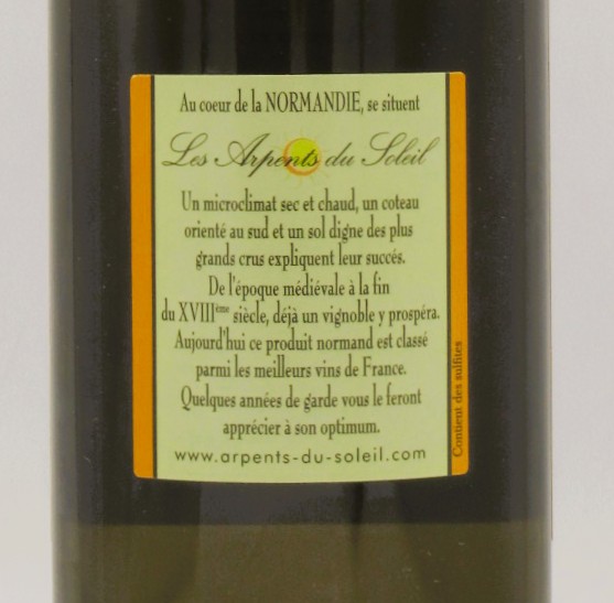 IGP du Calvados Grisy Auxerrois Les Arpents du Soleil 2019