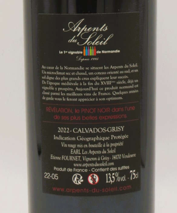 IGP du Calvados Grisy Révélation Les Arpents du Soleil 2022