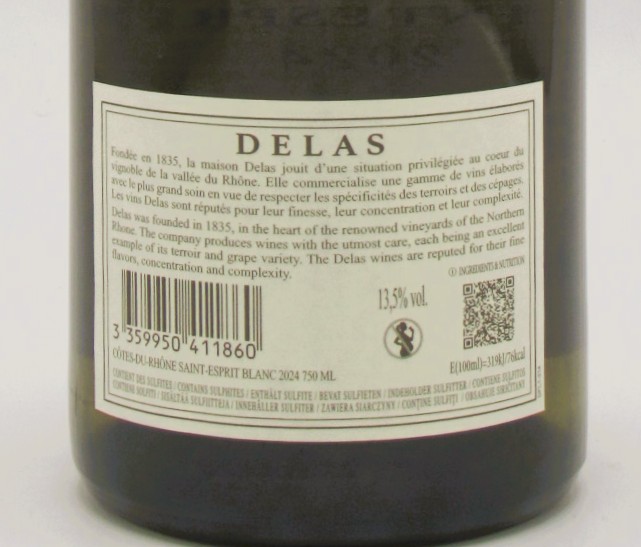 Cotes du Rhône Blanc Saint Esprit Maison Delas 2024