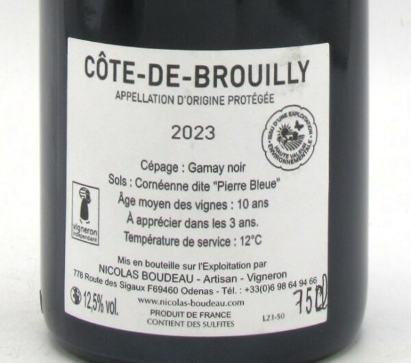 Cote de Brouilly L'Héronde Domaine Nicolas Boudeau 2023