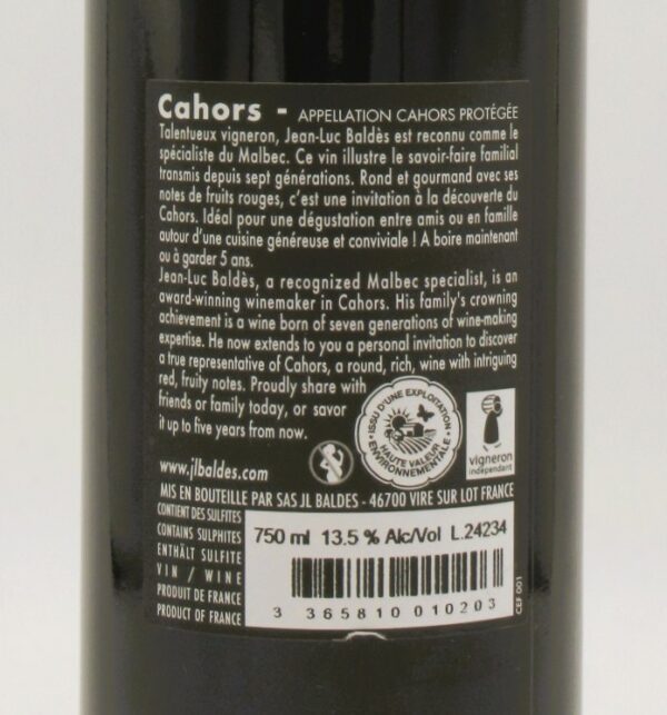 Cahors Malbec du Clos Famille Baldès 2022