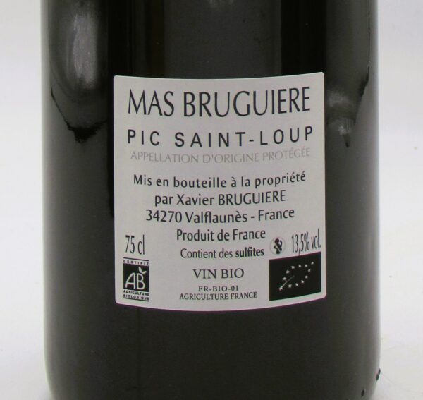 Pic Saint Loup bio L’Arbouse Mas Bruguière 2022